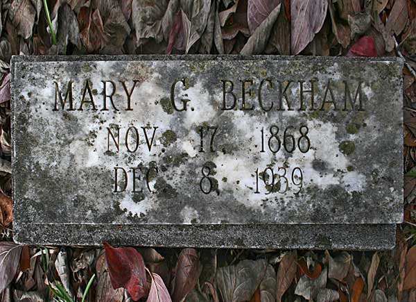 Mary G. Beckham Gravestone Photo