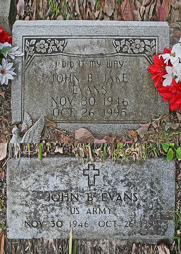 John B. Evans Gravestone Photo