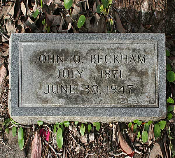 John O. Beckham Gravestone Photo