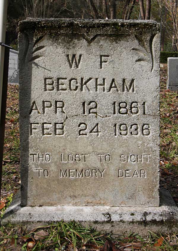 W.F. Beckham Gravestone Photo