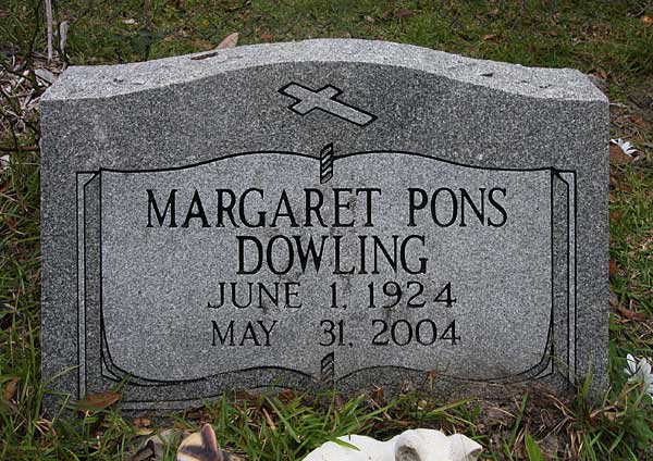 Margaret Pons Dowling Gravestone Photo