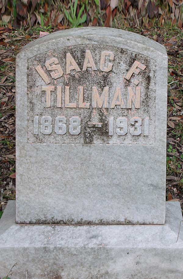 Isaac F. Tillman Gravestone Photo