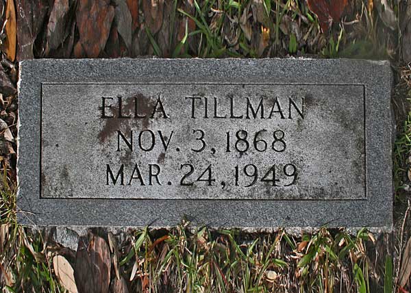 Ella Tillman Gravestone Photo