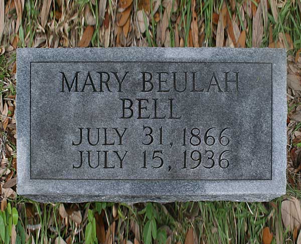 Mary Beulah Bell Gravestone Photo