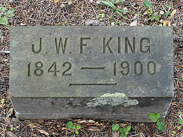J.W.F. King Gravestone Photo