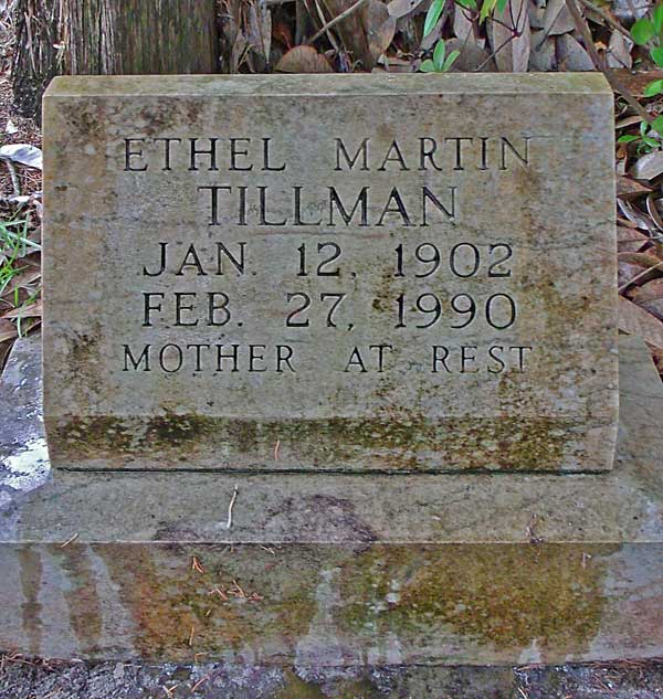 Ethel Martin Tillman Gravestone Photo