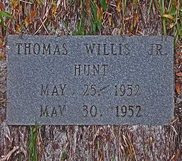 Thomas Willis Hunt Gravestone Photo