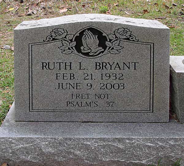 Ruth L. Bryant Gravestone Photo