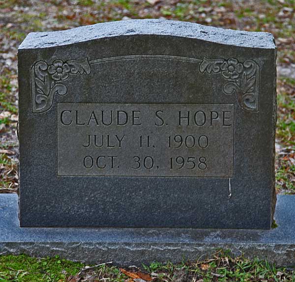 Claude S. Hope Gravestone Photo