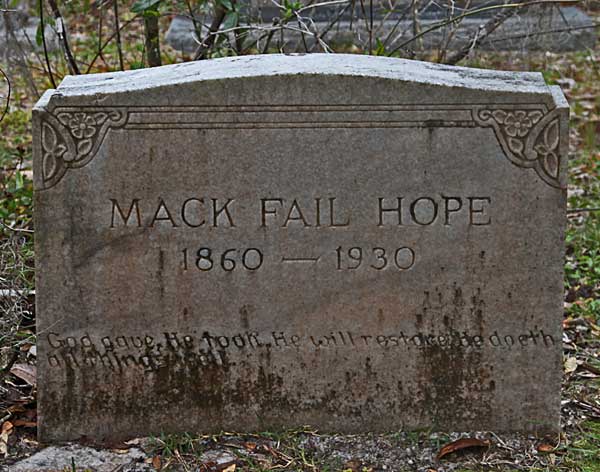 Mack Fail Hope Gravestone Photo