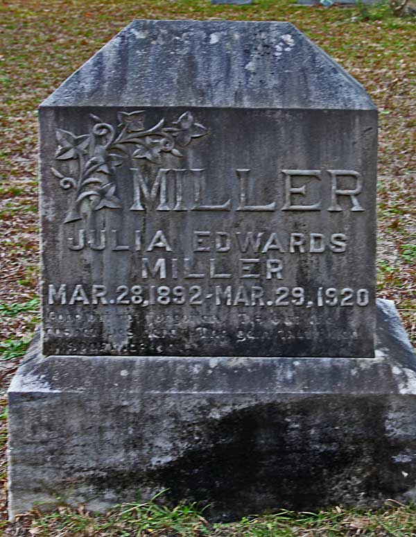 Julia Edwards Miller Gravestone Photo