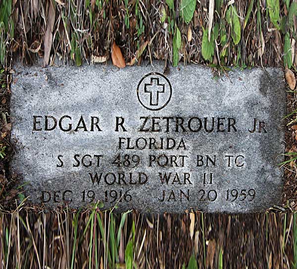 Edgar R. Zetrouer  Gravestone Photo