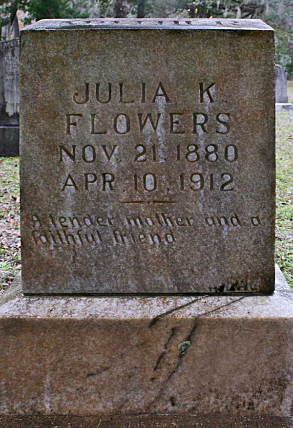 Julia K. Flowers Gravestone Photo