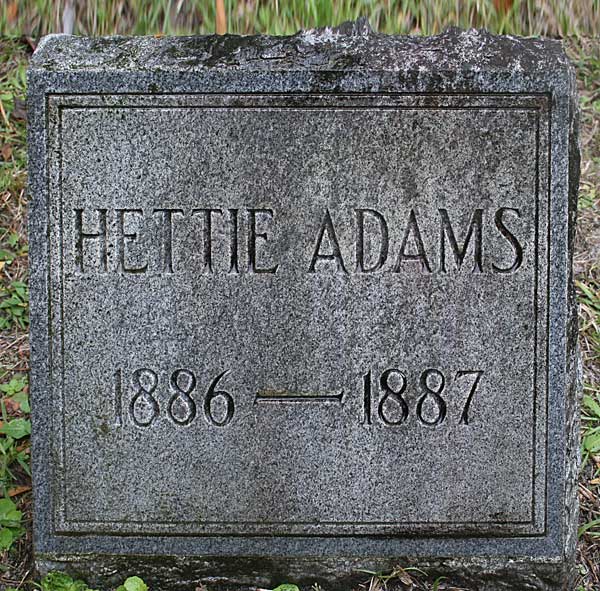 Hettie Adams Gravestone Photo