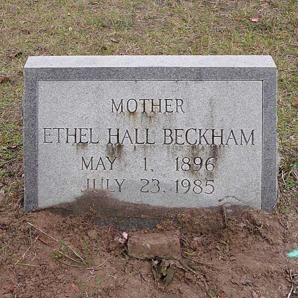 Ethel Hall Beckham Gravestone Photo