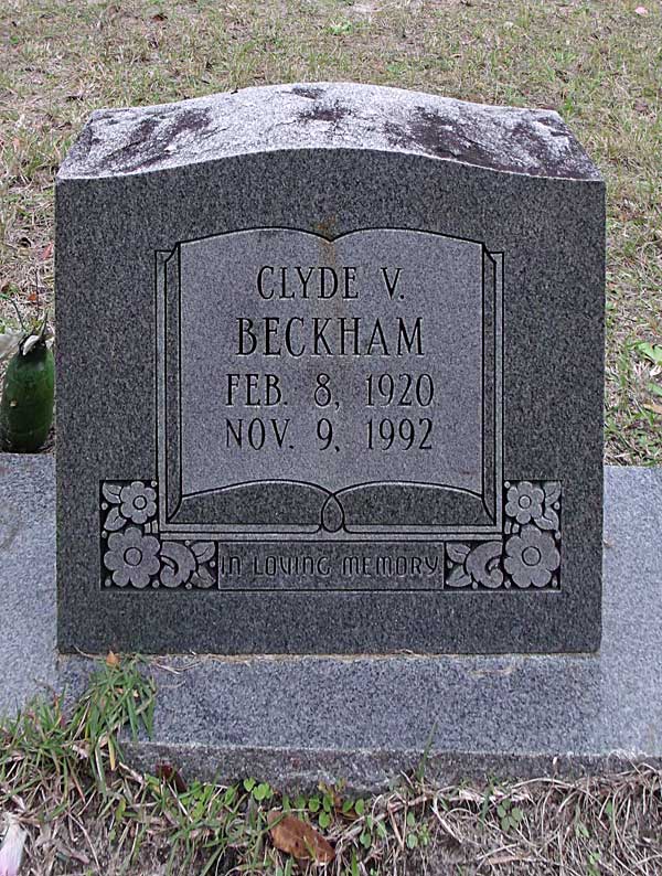 Clyde V. Beckham Gravestone Photo