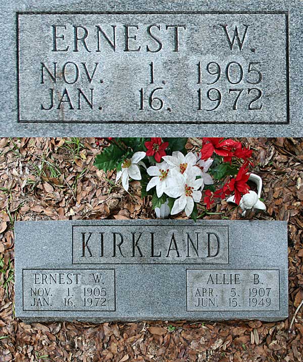 Ernest W. Kirkland Gravestone Photo