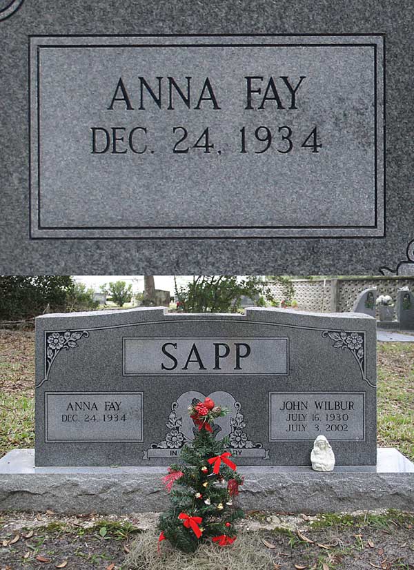 Anna Fay Sapp Gravestone Photo
