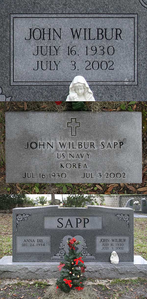 John Wilbur Sapp Gravestone Photo