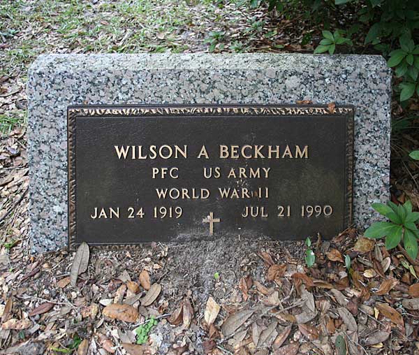 Wilson A. Beckham Gravestone Photo