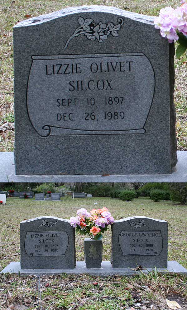 Lizzie Olivet Silcox Gravestone Photo
