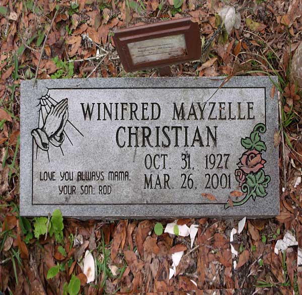 Winifred Mayzelle Christian Gravestone Photo