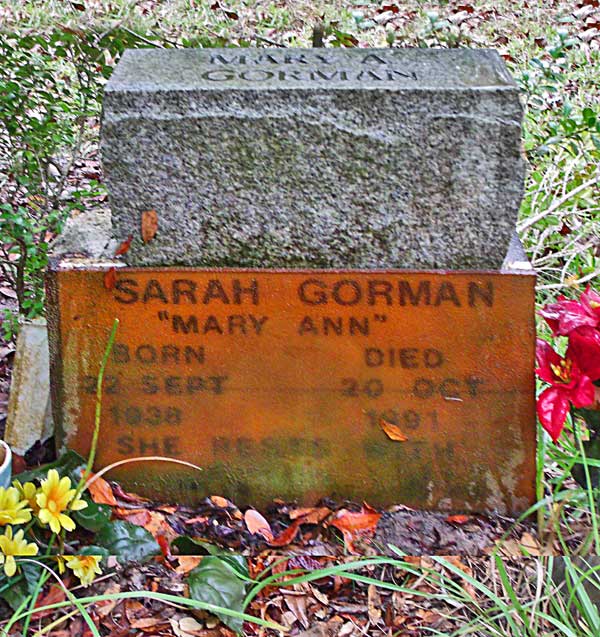 Sarah Gorman Gravestone Photo
