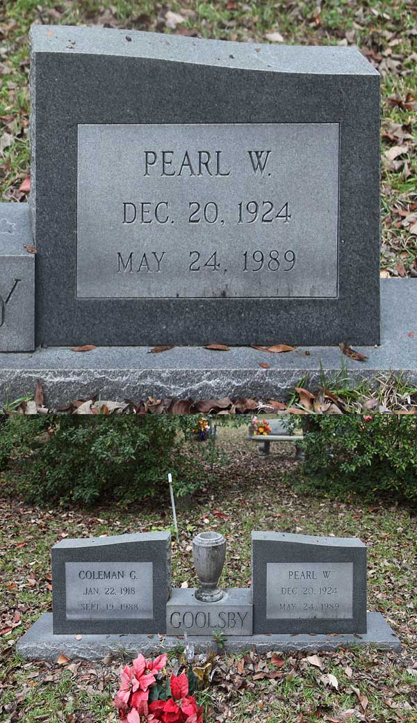 Pearl W. Goolsby Gravestone Photo