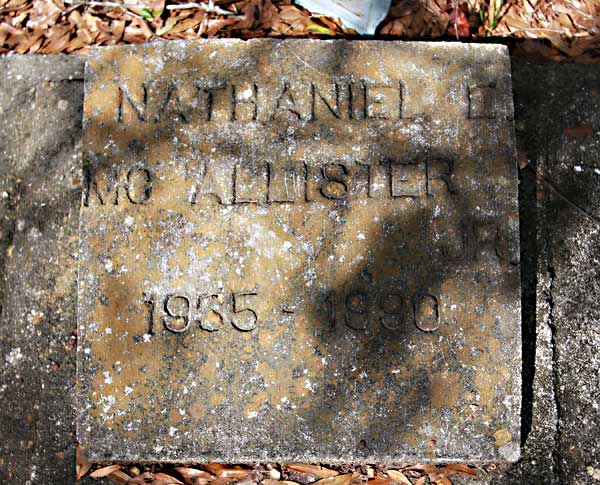 NATHANIEL C. McALLISTER Gravestone Photo