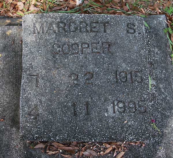 MARGARET S. COOPER Gravestone Photo