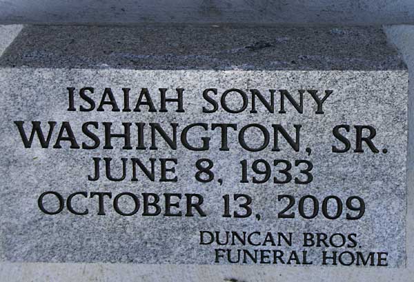 Isaiah Sonny Washington Gravestone Photo