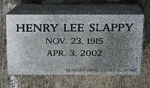 Henry Lee Slappy Gravestone Photo