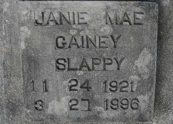 Janie Mae Gainey Slappy Gravestone Photo