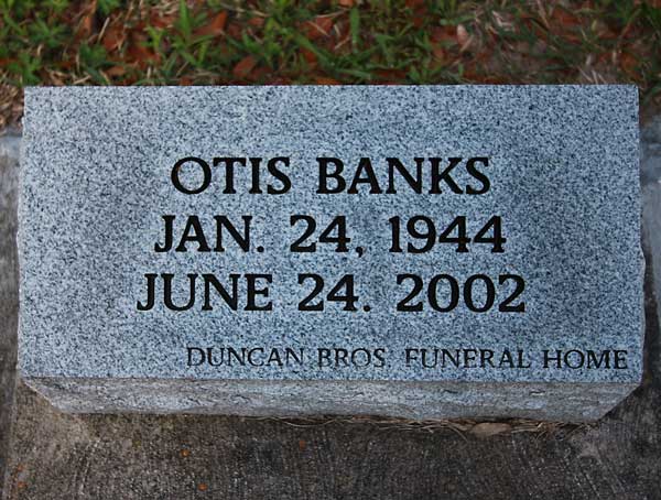Otis Banks Gravestone Photo