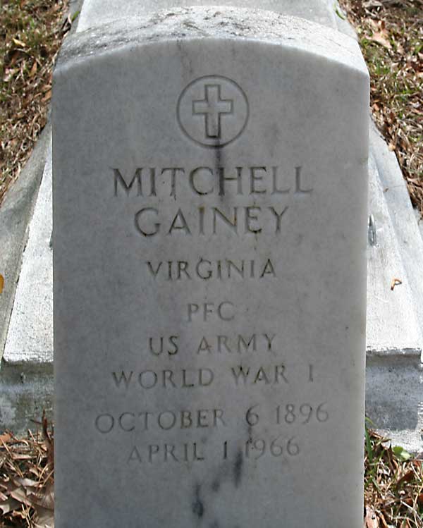 MITCHELL GAINEY Gravestone Photo