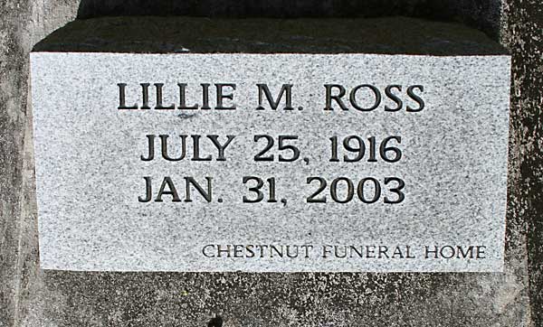 LILLIE M. ROSS Gravestone Photo