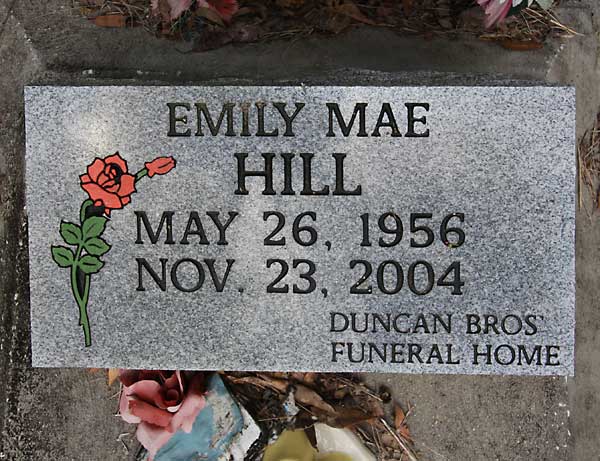 EMILY MAE HILL Gravestone Photo