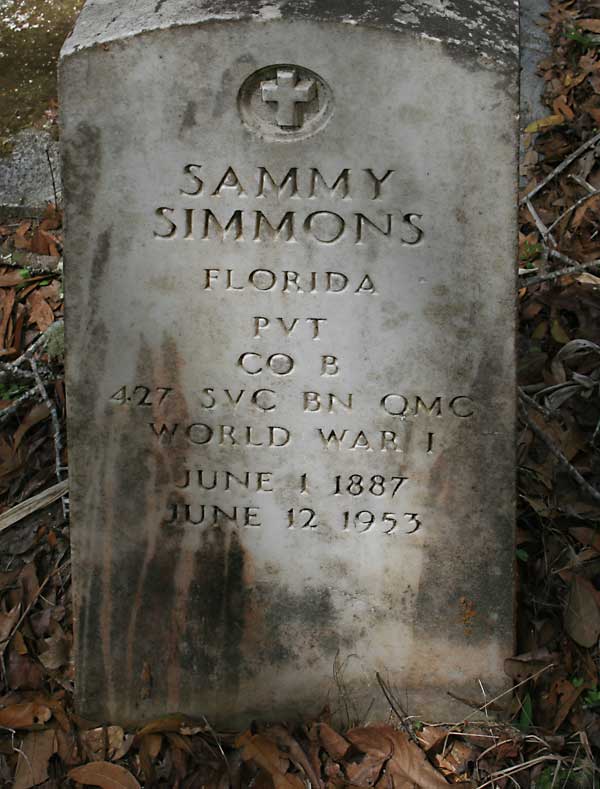 SAMMY SIMMONS Gravestone Photo