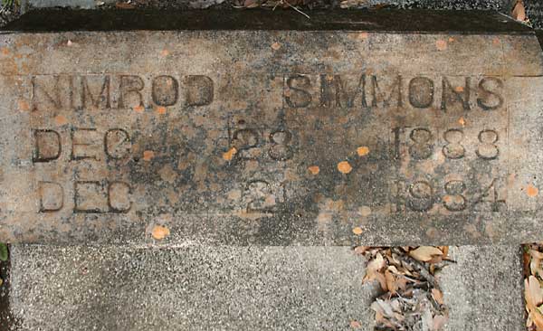 NIMROD SIMMONS Gravestone Photo
