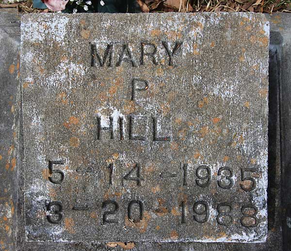 MARY P. HILL Gravestone Photo