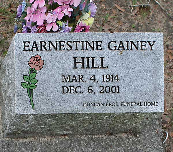 EARNESTINE GAINEY HILL Gravestone Photo
