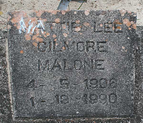 MATTIE LEE MALONE Gravestone Photo