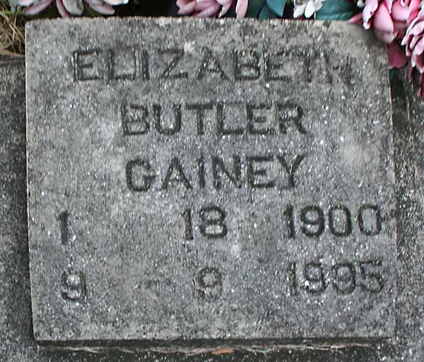 ELIZABETH BUTLER GAINEY Gravestone Photo