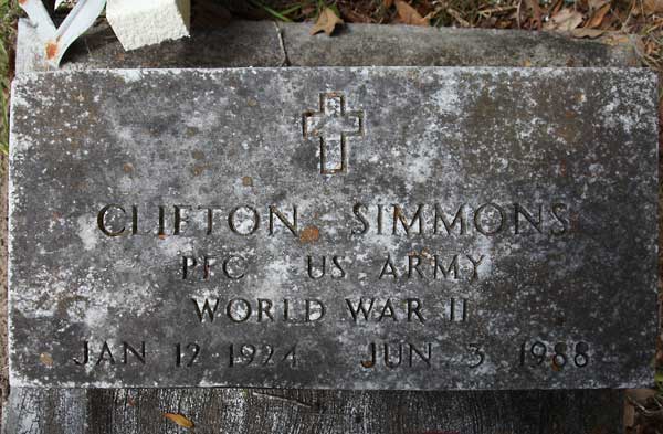CLIFTON SIMMONS Gravestone Photo