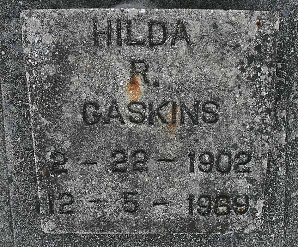 HILDA R. GASKINS Gravestone Photo