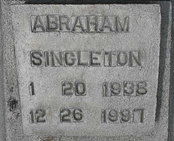 ABRAHAM SINGLETON Gravestone Photo
