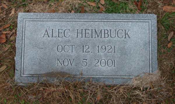Alec Heimbuck Gravestone Photo