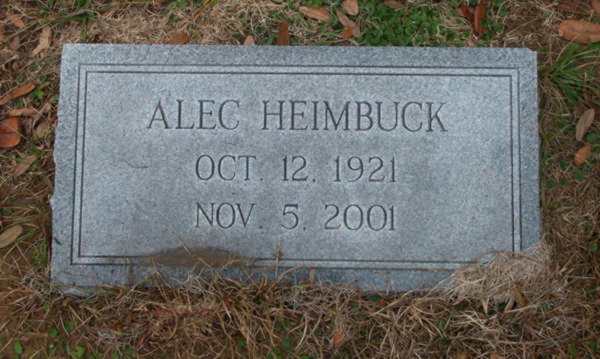 Alec Heimbuck Gravestone Photo