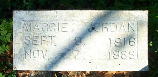Maggie Jordan Gravestone Photo