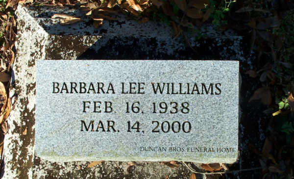 Barbara Lee Williams Gravestone Photo